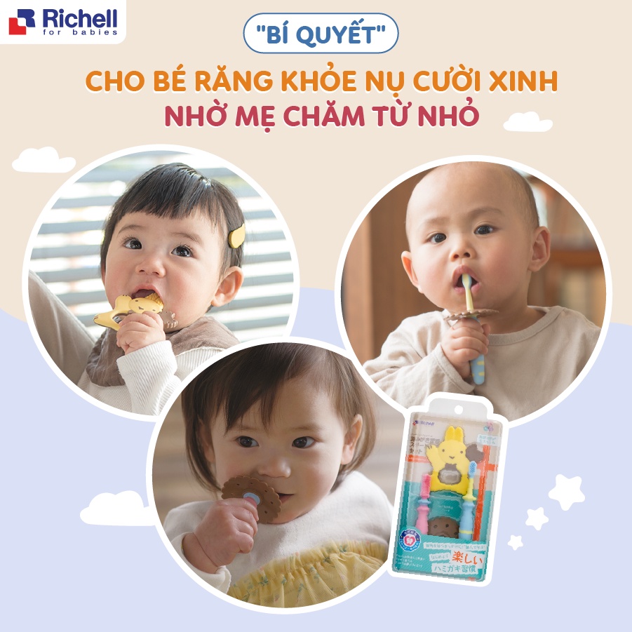 Bộ bàn chải 3 bước Richell RC20115 dành cho bé từ 8 tháng tuổi trở lên