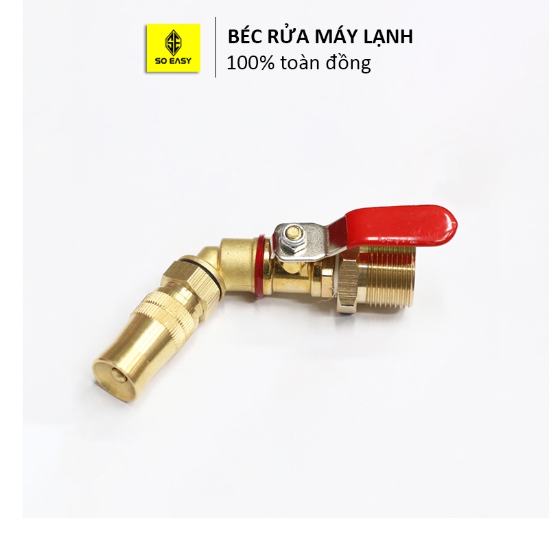 Đầu béc rửa máy lạnh điều hòa dùng cho máy rửa xe chỉnh áp , có thể chỉnh tia nước, ren ngoài 22mm, béc rửa máy lạnh