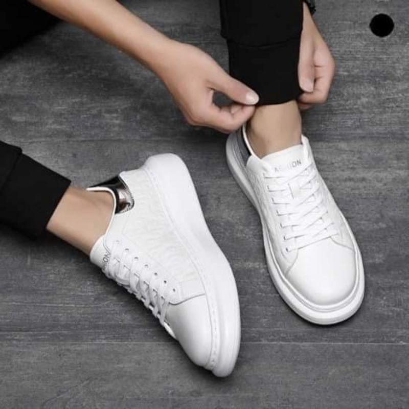 Giầy nam mẫu mới 2 màu ĐEN - TRẮNG