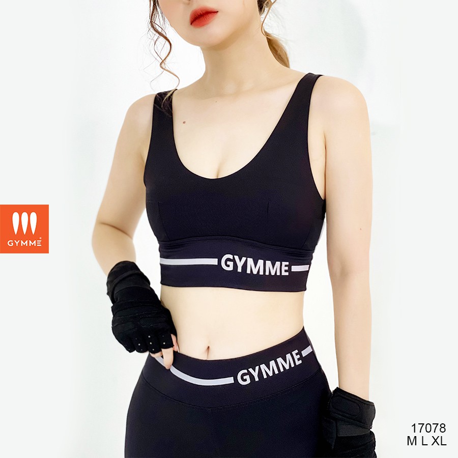 Set đồ thể thao tập gym yoga nữ GYMME biker short kết hợp với áo bra cổ V - 17078