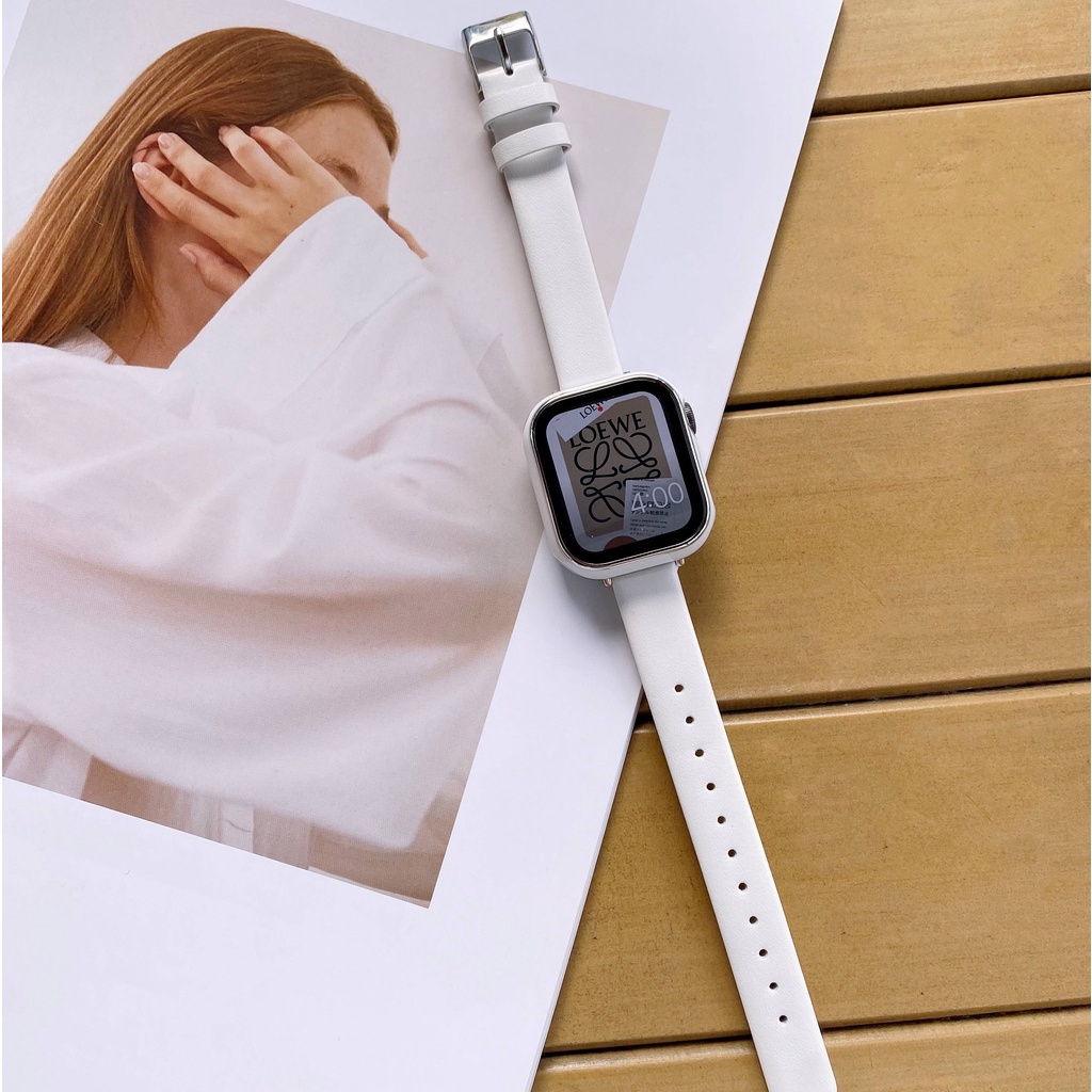 Dây Da Đồng Hồ Đeo Tay Cho iwatch Series 7 6 5 4 3 2 se 41mm 45mm38mm / 40mm / 42mm 44mm