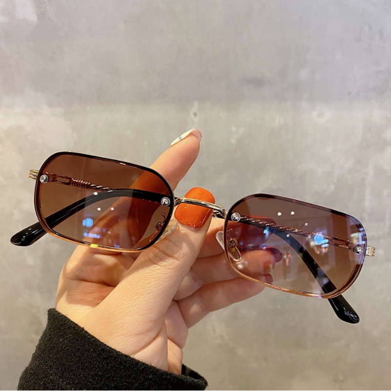 (KIQI-FASHION) COD Kính Mát Thời Trang Hình Chữ Nhật Chống Tia Uv400 Chất Lượng Cao