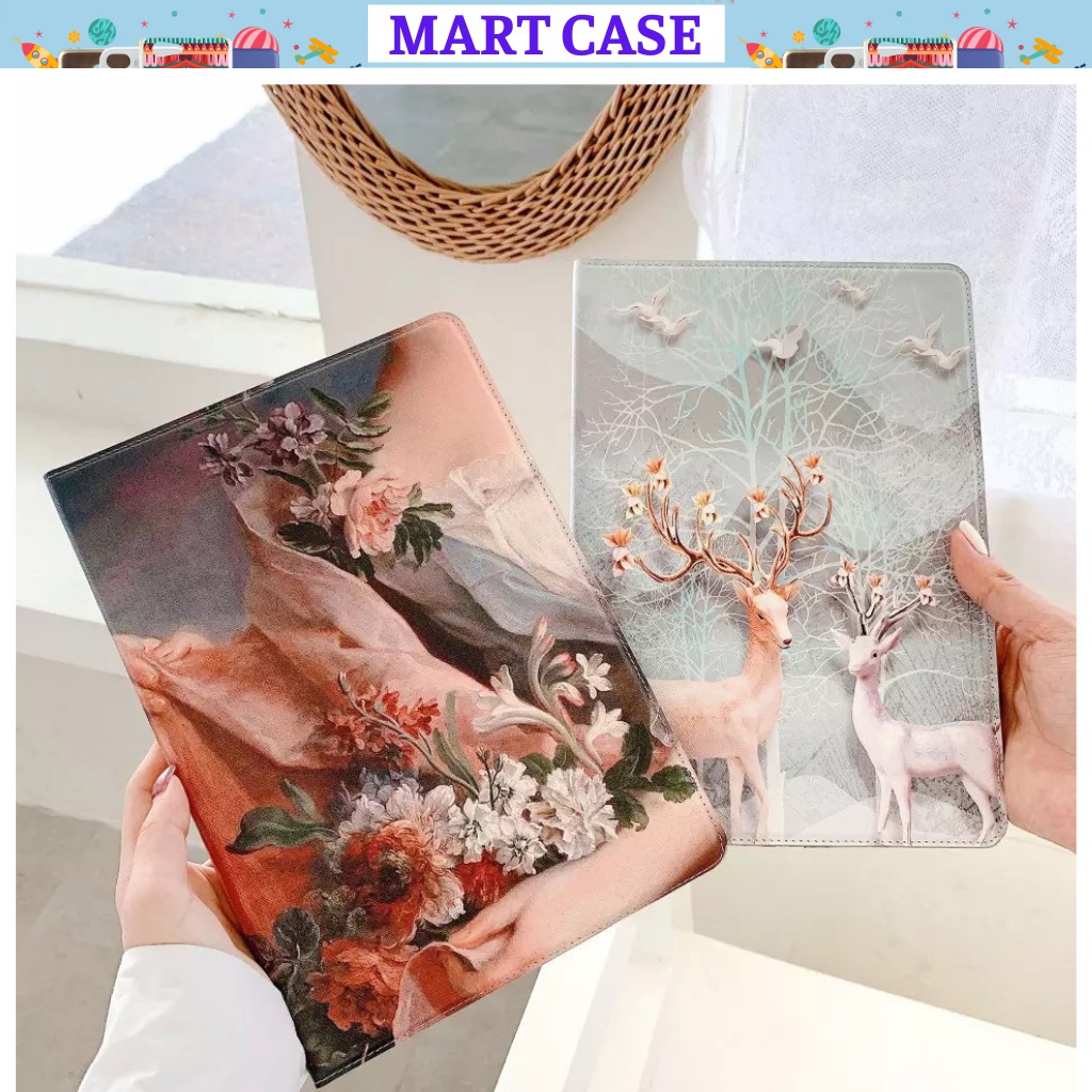 Bao da ipad Silicon hình Bó Hoa đẹp ốp iPad Pro 11/9.7/10.5/Air 3/10.2 gen7/8...MART CASE