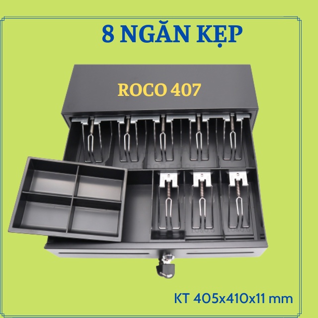 Ngăn kéo đựng tiền cỡ lớn Roco 407,Két thu ngân kết nối máy in hoá đơn,phần mềm quản lý bán hàng