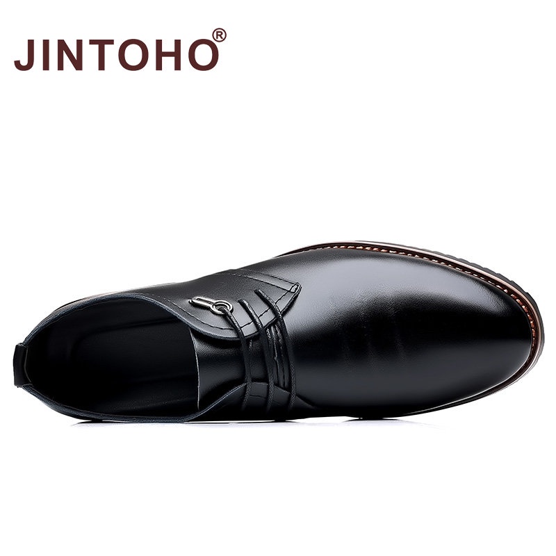 [JINTOHO] Giày Da Mũi Nhọn Màu Đen Đính Kim Tuyến Trang Trọng Thời Trang Công Sở Chất Lượng Cao