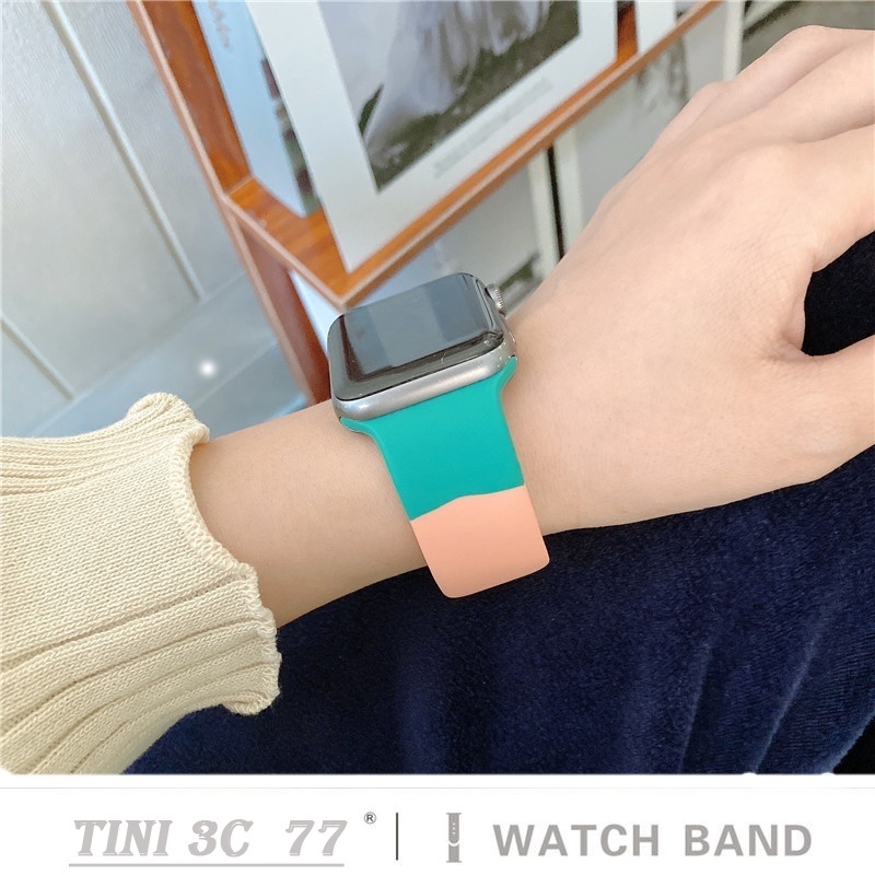 Dây đeo silicon cho đồng hồ thông minh Apple Watch Series IWatch 7 / 6 / 5 / 4 / 3 /SE 44mm / 40mm / 42mm / 38mm /41mm / 45mm Dây đeo Apple Watch