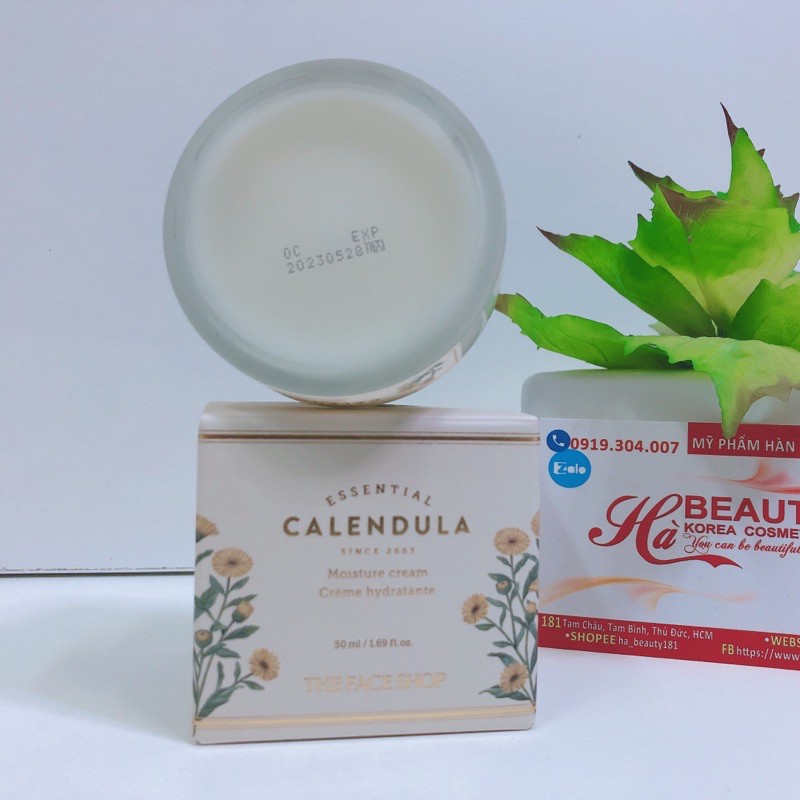 Kem dưỡng ẩm chống lão hóa sáng mịn làm dịu da phục hồi da The Face Shop Calendula Essential Moisture Cream 50ml
