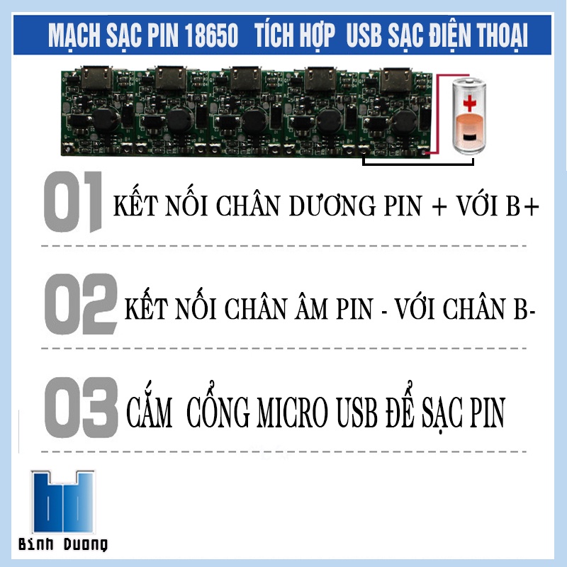 Mạch Sạc Pin Lithium - Li-ion - 18650 2 in 1 Có Bảo Vệ Pin khi đầy . đèn báo trạng thái Tích hợp usb sạc điện thoại