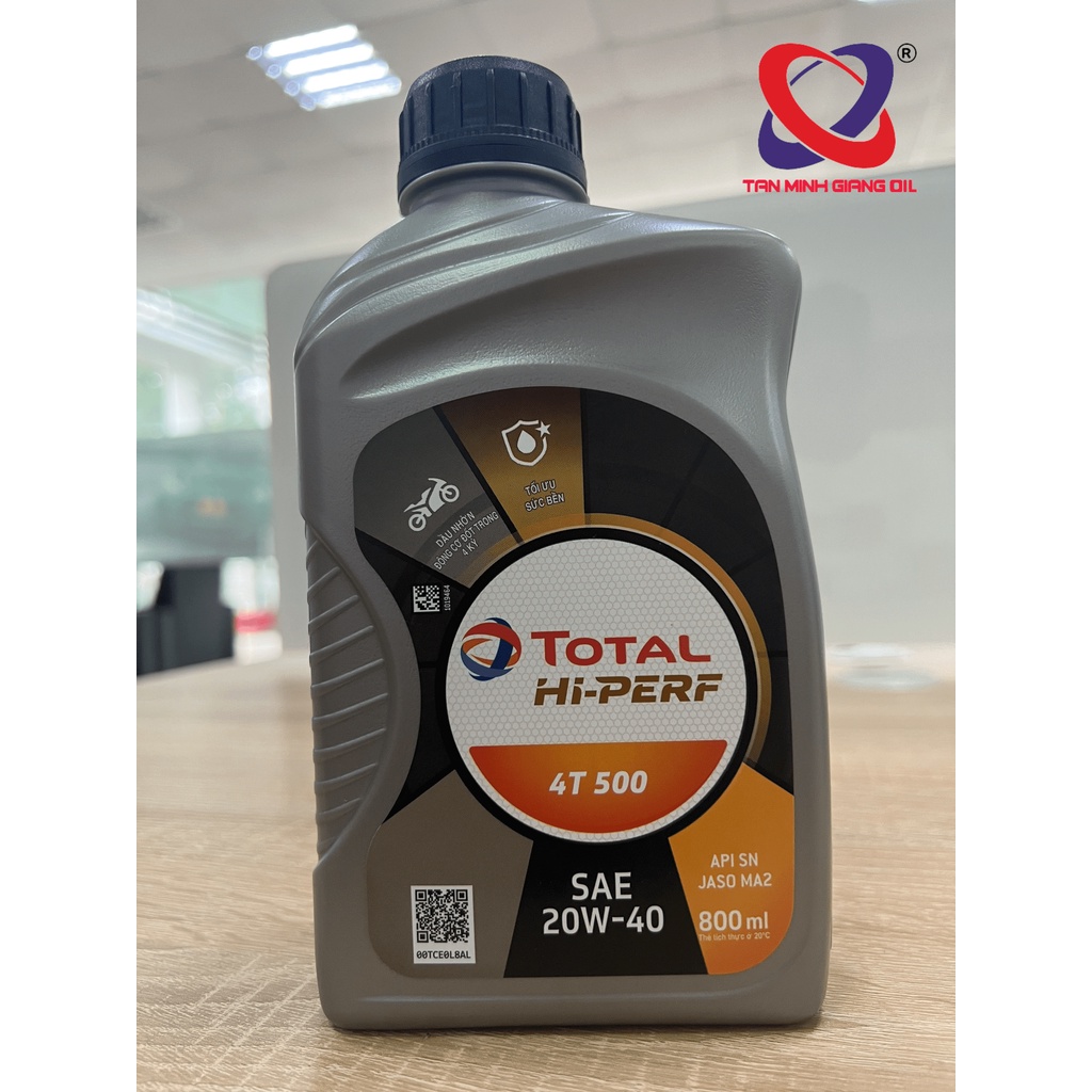 Nhớt xe máy bôi trơn động cơ bình 1L / 800mL TOTAL HI PERF 4T 500 20W40