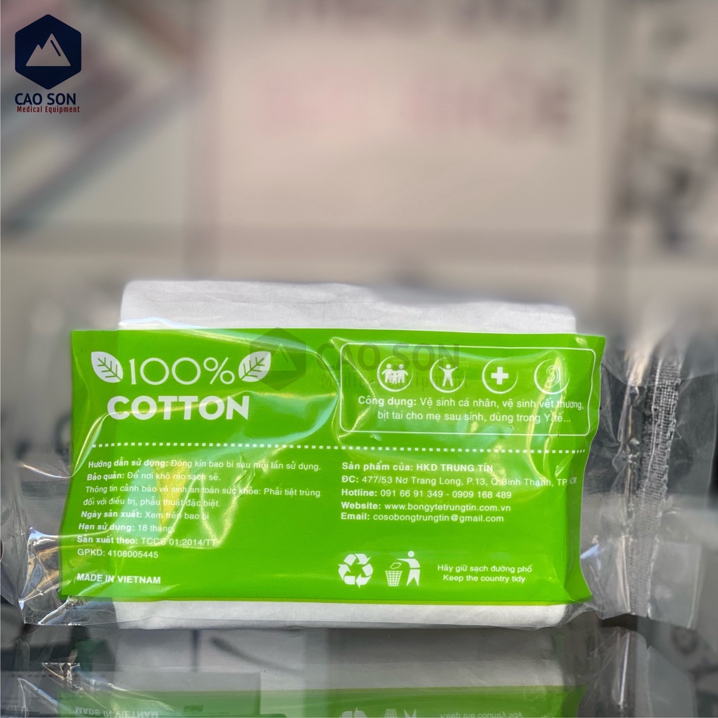 Bông y tế Trung Tín-thấm nước,sát trùng vết thương các cỡ