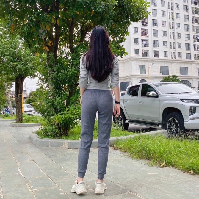 {Evacici} Quần jogger len tăm bo gấu tôn dáng nhiều size 2 màu đen ghi HOTHIT