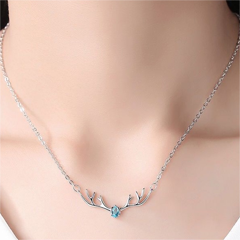 Bộ Vòng cổ + Bông Tai Hình Sừng Hươu Thời Trang Cho Nữ