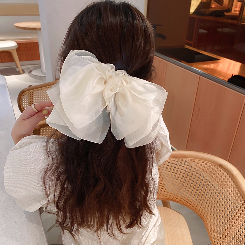 Kẹp Tóc Lưới Hình Nơ Thời Trang Hàn Quốc Cổ Điển Dành Cho Nữ