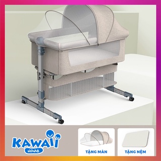 Nôi cho bé (Tặng kèm màn chống muỗi) Kawaii Home, Nôi em bé có thể gấp gọn tiện lợi, Kích thước 95 x 65 x 85 Cm