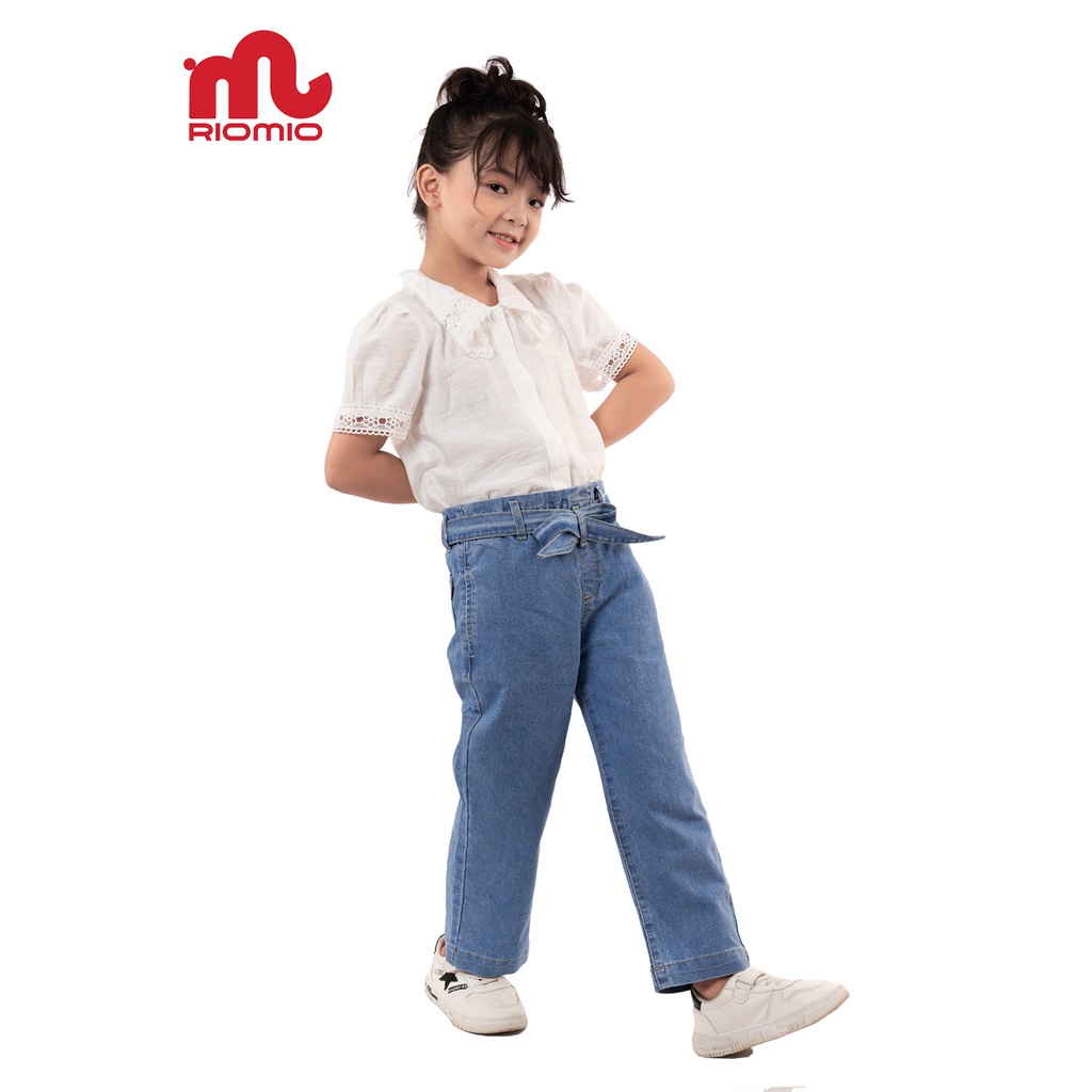 Quần jean bé gái RIOMIO ống suông chất liệu Denim Cotton USA thoải mái - RO031