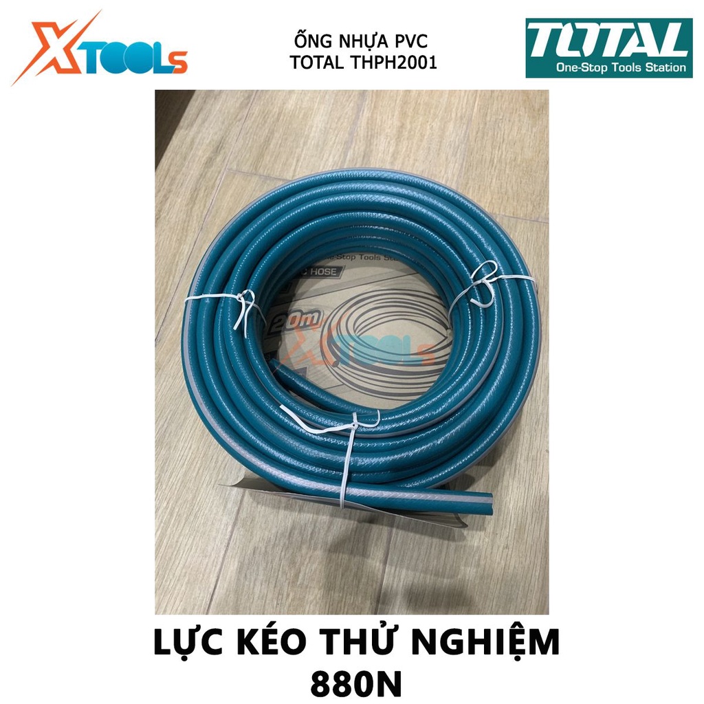 Ống nước vòi xịt PVC TOTAL THPH2001 dây dẫn nước Kích thước 20M x 1/2&quot;, mức Bùng nổ 300psi, lực kéo thử nghiệm 880N chốn