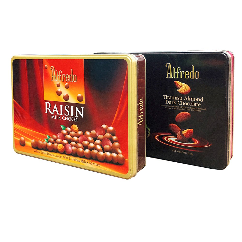 (Date: 05/2021) [ ĂN LÀ GHIỀN, HỘP SANG TRỌNG] 01 Hộp x 228gr Socola Alfredo Tiramisu Almond Dark, S