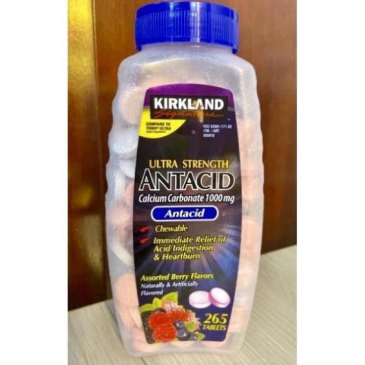 Hộp Kẹo chống đầy hơi Kirkland Signature Ultra Strength Antacid Calcium 1000mg 265 viên