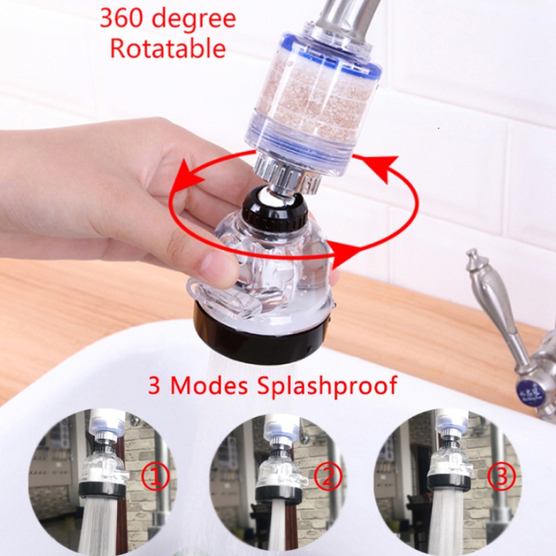 Vòi Nước Tăng Áp Xoay 360 Độ Tiện Dụng° Đầu Gắn Vòi Nước Chống Bắn Tung Tóe