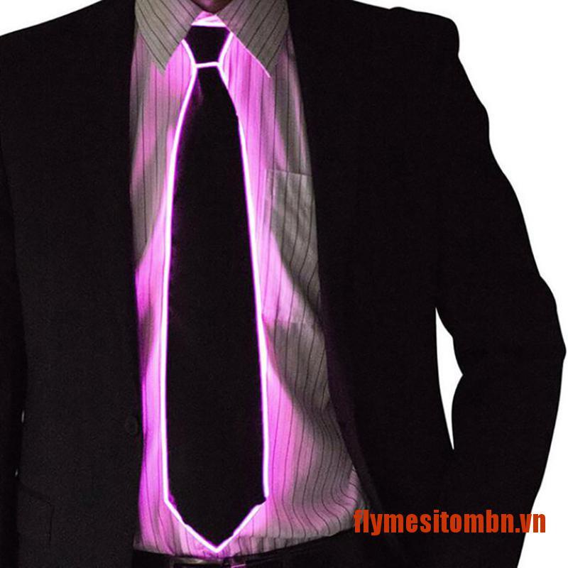 SITOM 1Pc Men Glowing Tie EL Wire Neon LED Luminous Party Luminous Light Up Decor