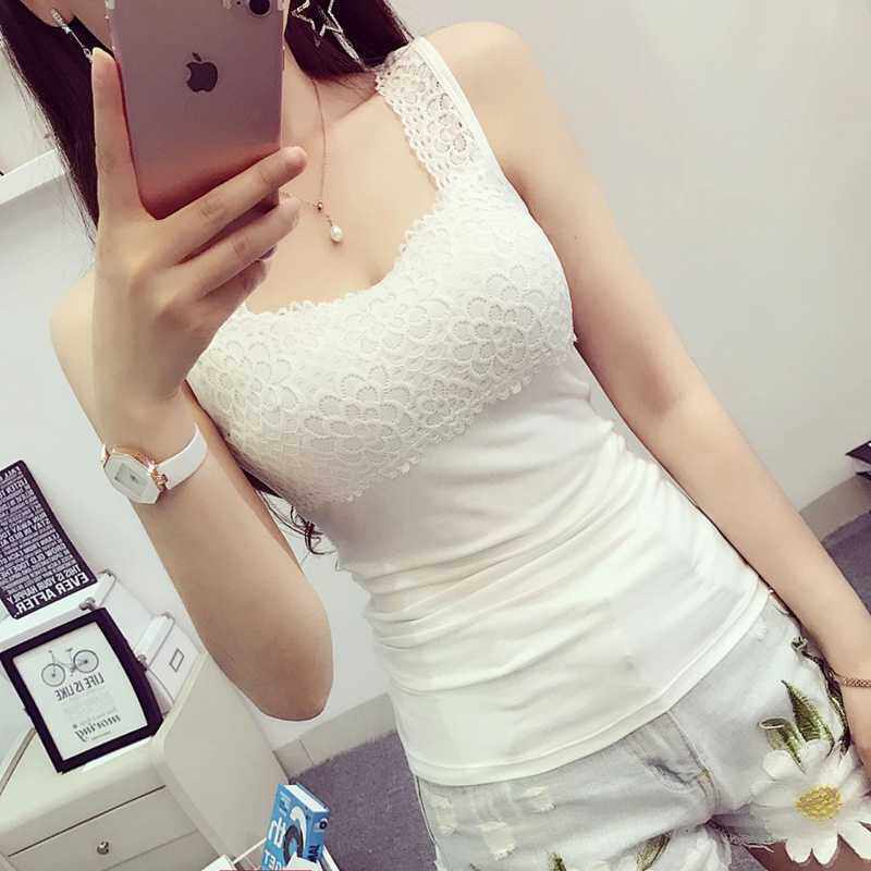 Áo Không Tay Màu Trơn Phối Ren plus size 100 Mèo Cho Nữ