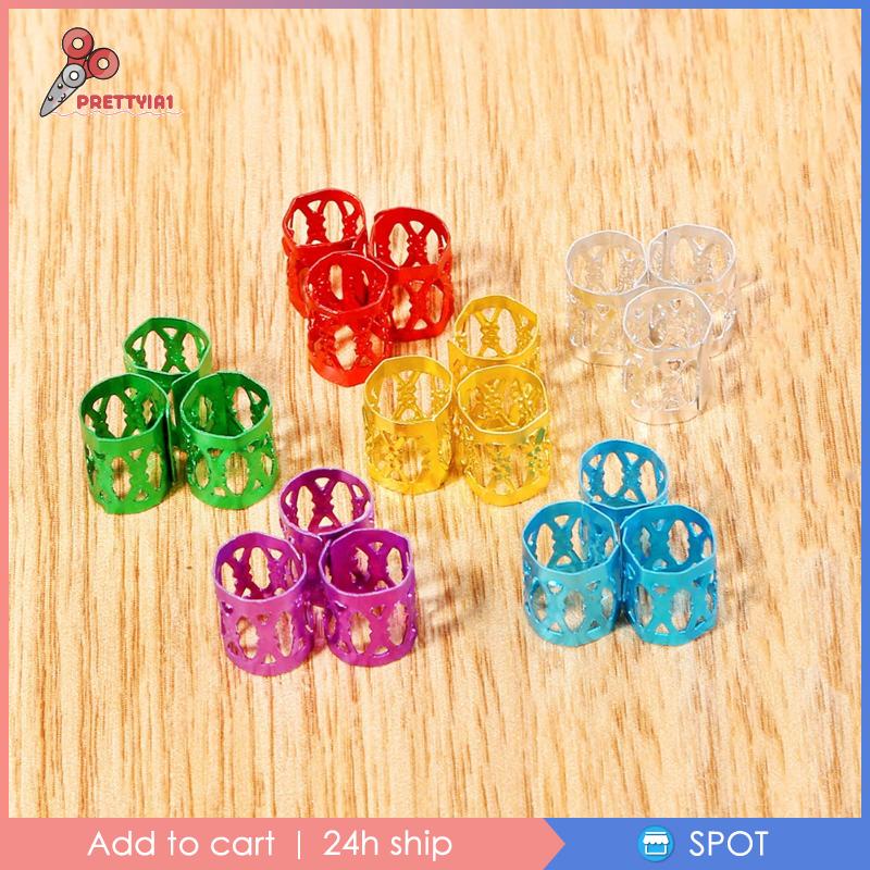 Set 400 Hạt Kim Loại Nhiều Màu Làm Tóc Dreadlock Tùy Chỉnh Kích Thước Prettyia1