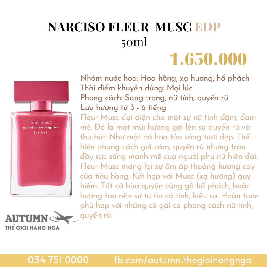 Nước hoa NARCISO FLEUR MUSC edp 50ml