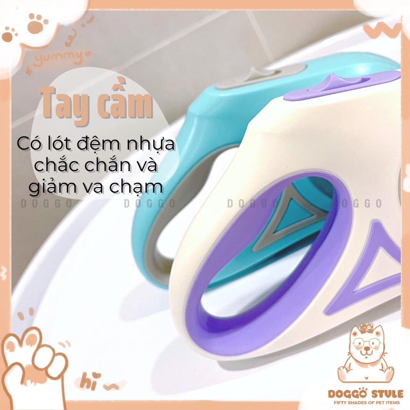 Dây Dẫn Có Đèn Led Và Dây Phản Quang Chó Mèo Tự Động 3M/5M Nút Bấm Thu Gọn Tay Cầm Nhựa Chống Trơn Trượt Doggostyle