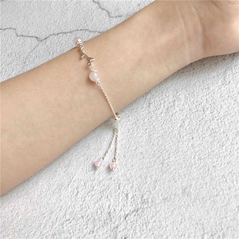 Vòng Tay Đính Đá Mặt Trăng Và Hoa Phong Cách Hàn Quốc Thanh Lịch Cho Nữ F709