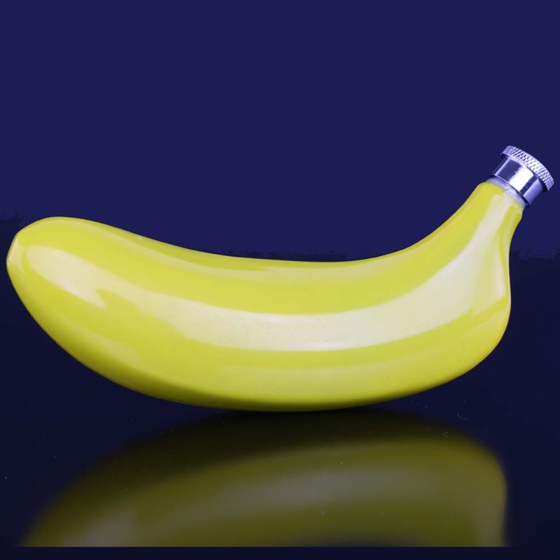 Bình Đựng Rượu 5Oz Bằng Thép Không Gỉ Hình Lá Cờ Chuối Độc Đáo