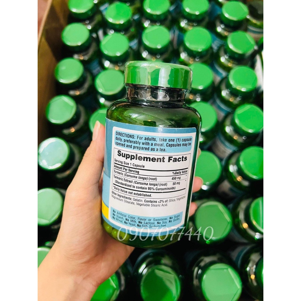 Viên uống tinh chất nghệ date 2025 Puritan’s Pride Turmeric Curcumin 500mg 180 viên - EDS Hàng Mỹ