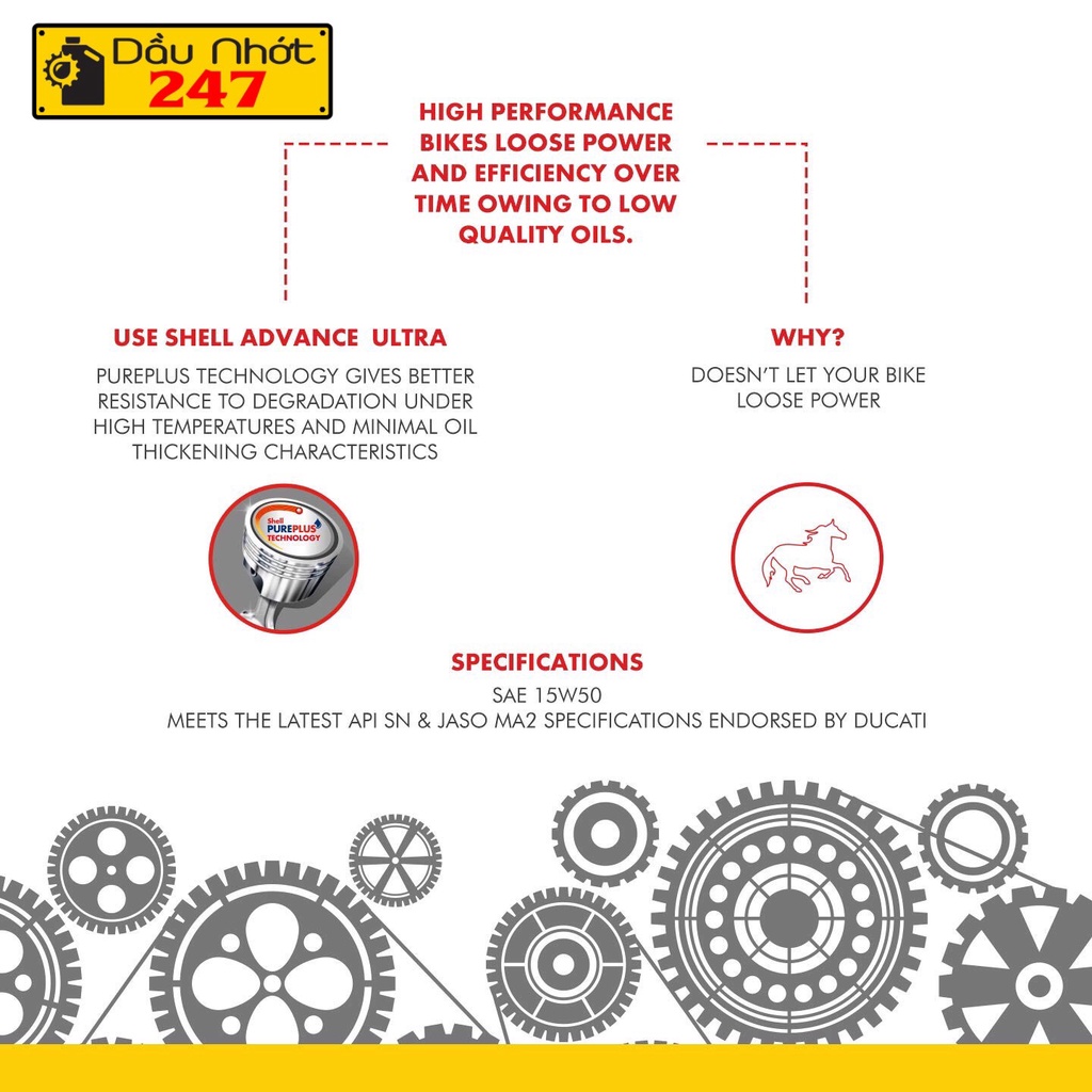 Dầu nhớt Shell Advance Ultra 15w50 1L
