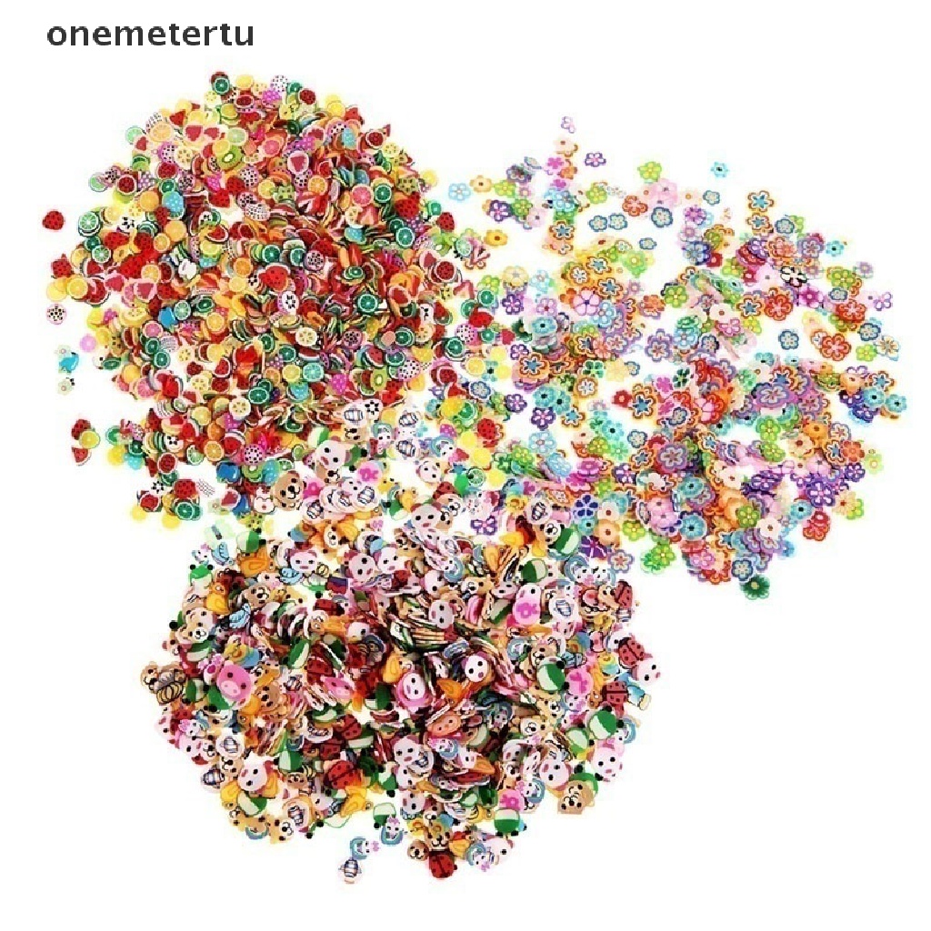 [Hàng mới về] Set 1000 miếng dán trang trí móng tay nghệ thuật DIY lát động vật trái cây 3D đất sét