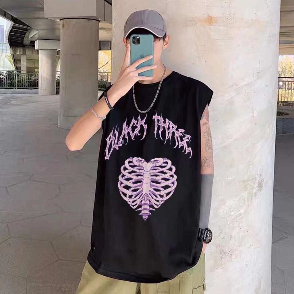 Áo thun ba lỗ MMIOT y2k in hình anime goth phong cách harajuku đáng yêu cho nam