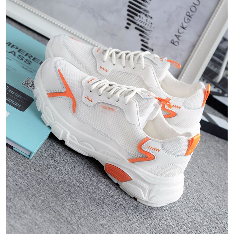 Giày sneaker nữ MS014 (trắng cam)