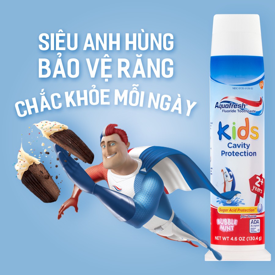 Kem Đánh Răng Trẻ Em Aquafresh Kids Cavity Protection 130.4g