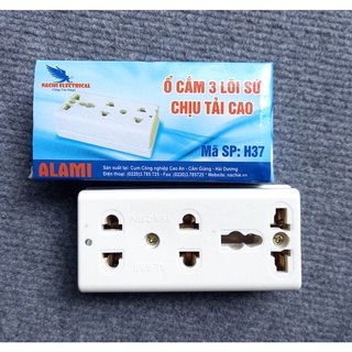 Ổ cắm điện 3 lỗ chịu tải cao 6500W lõi sứ Nachi H37