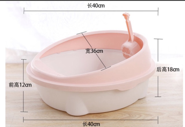 Khay vệ sinh cho mèo cao cấp (Tặng kèm xẻng - Khay Size 40.36.18 Cm)
