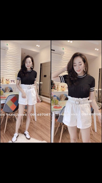 Quần short kaki túi hộp kèm đai hàng Quảng Châu