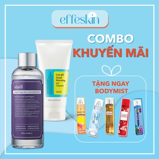 Combo Gel Rửa Mặt COSRX Low pH Good Morning 150ml và Toner Dears Klairs Supple Preparation không mùi 180ml