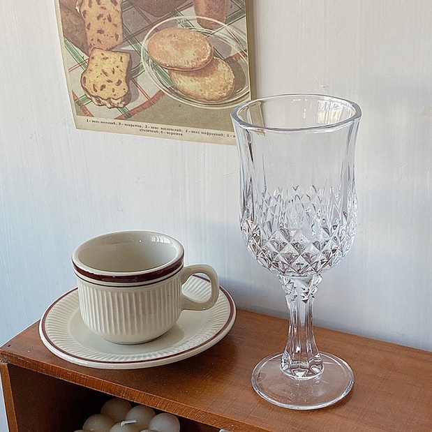 Ly, Tách Uống Nước Có Đế Wine Glass Sọc Chéo