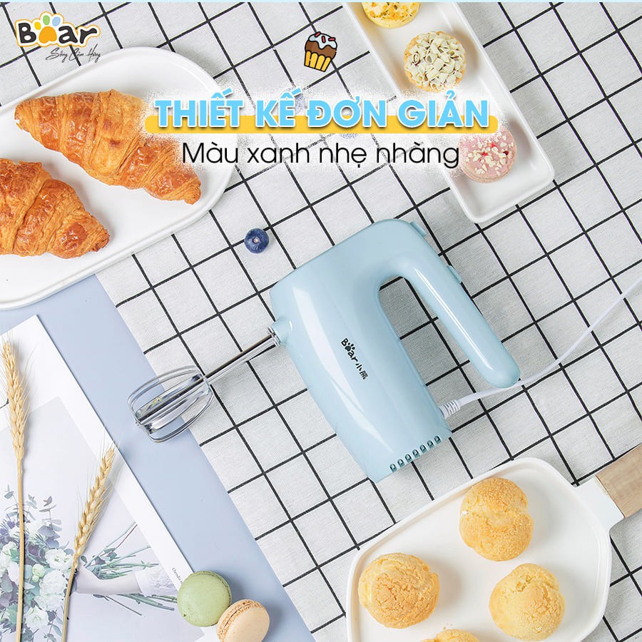 Máy đánh trứng cầm tay, Máy đánh trứng mini, Bear DDQ-B02P5. Hàng Chính Hãng. Bảo Hành 12 Tháng