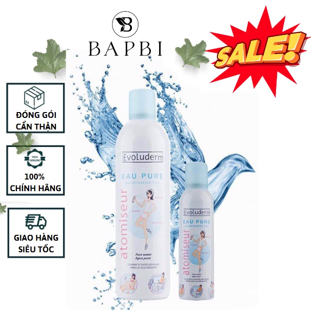 Xịt khoáng Evoluderm Atomiseur Eau Pure 150ml Giúp Dưỡng Ẩm Cấp Nước Và LÀm Dịu Da