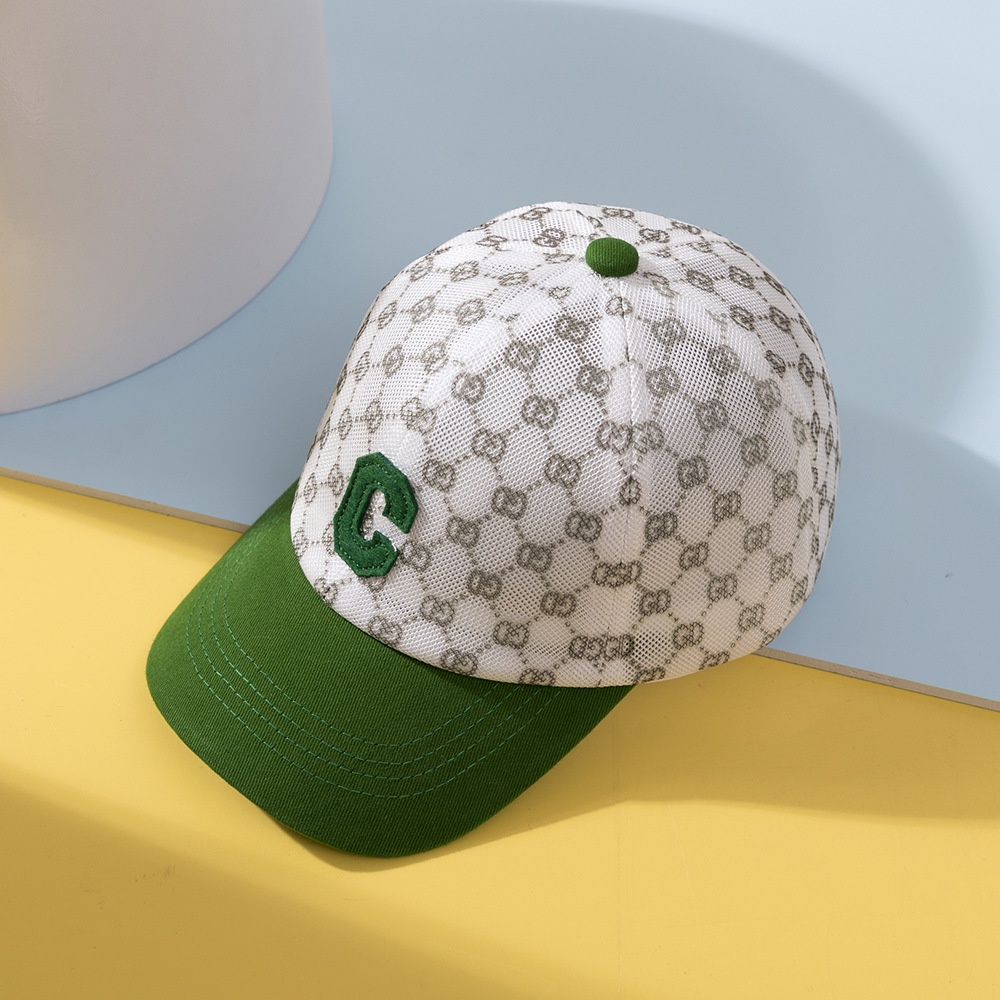 Mũ Lưỡi Trai Phối Lưới Thêu Chữ C Thoáng Khí Thời Trang Mùa Hè Cho Bé 3-8 Tuổi