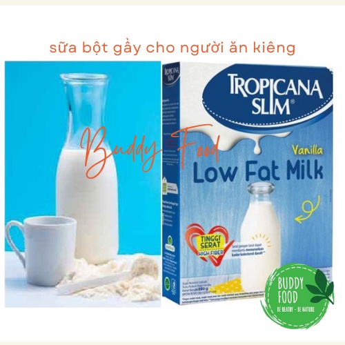 Sữa Bột Gầy Không Đường Giàu Canxi Tropicana Slim Hộp 180gr