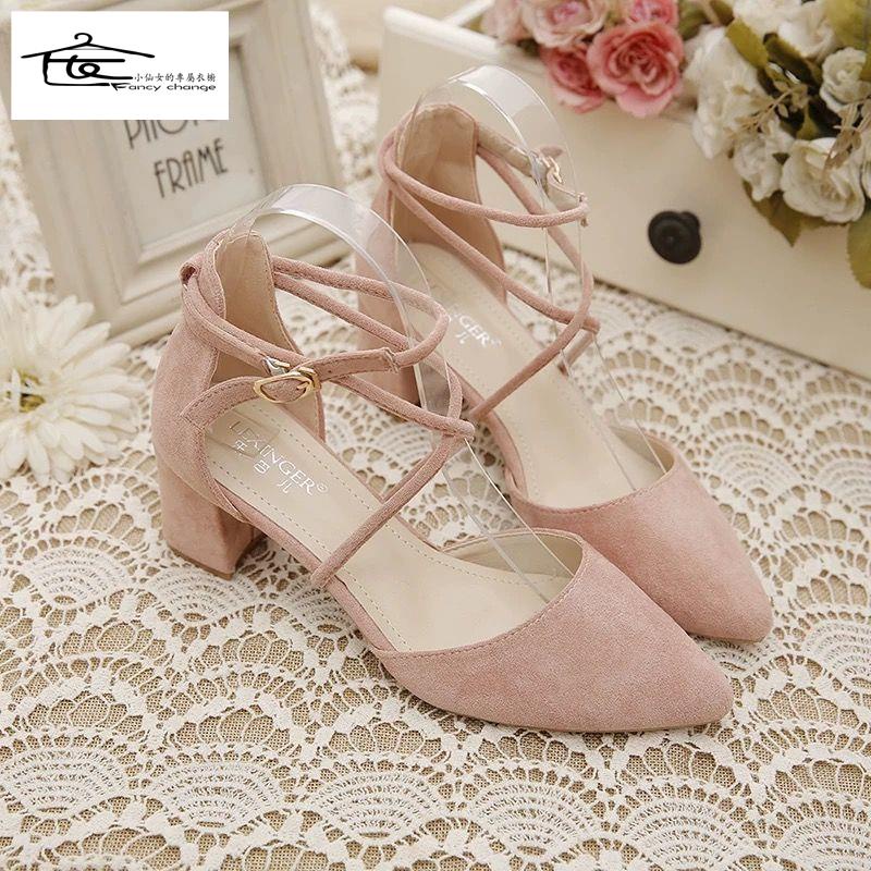 Giày Cao Gót Đế Dày Quai Chéo Thời Trang Mùa Hè Hàng Mới Dành Cho Bạn Nữ