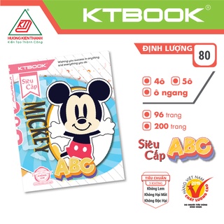 Gói 10 cuốn Tập Học Sinh KTBOOK Cao Cấp Siêu Cấp ABC giấy trắng viết không lem ĐL 80 gsm - 96 trang