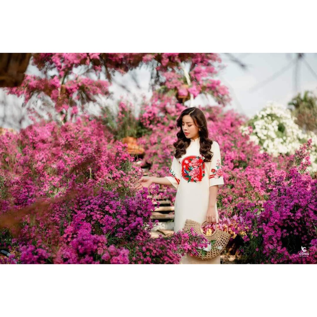 [Hàng may tại nhà]Sét 3 Món Áo Dài Cách Tân Mới - Quần - Kèm Mấn. | BigBuy360 - bigbuy360.vn