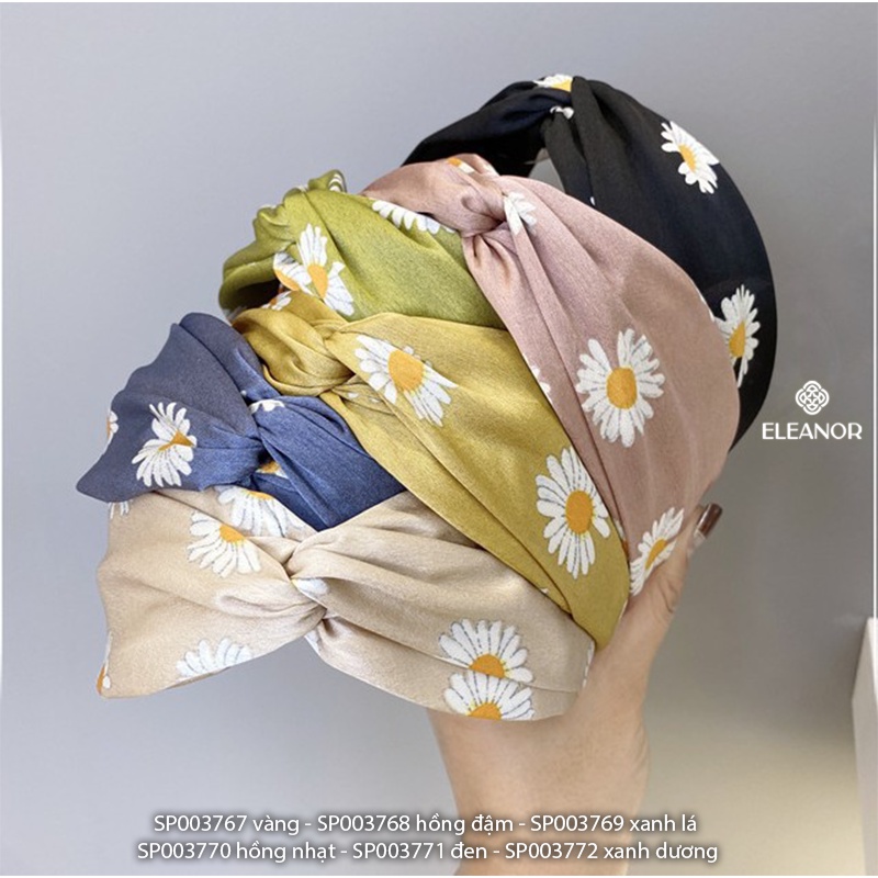 Băng đô tóc nữ Eleanor Accessories vải xoắn họa tiết hình bông hoa phụ kiện tóc 3767