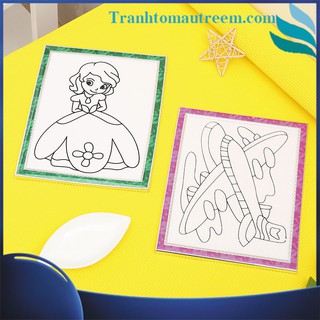 Tranh Tô Màu Khung Formex Khổ Nhỏ Tặng Bộ Tô 6 Màu Cơ Bản